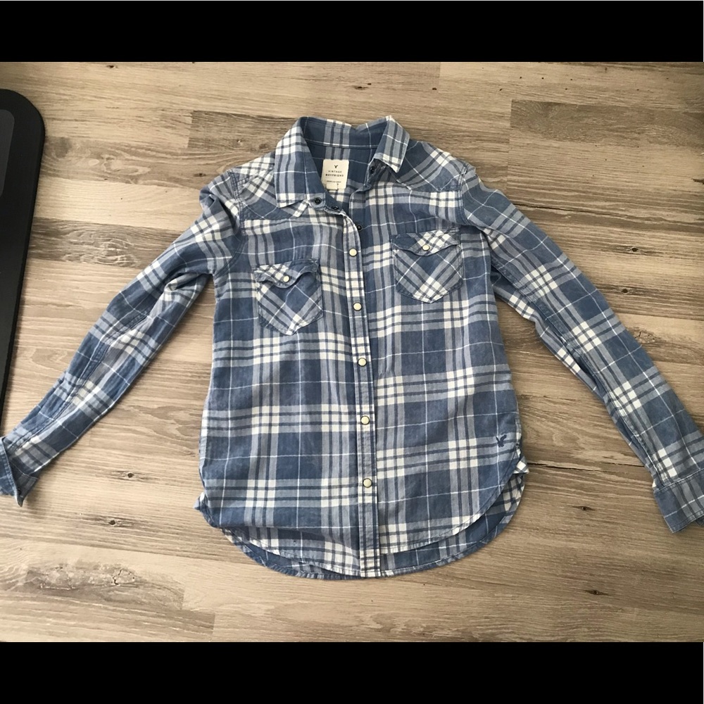 American Eagle Plaid Button Down